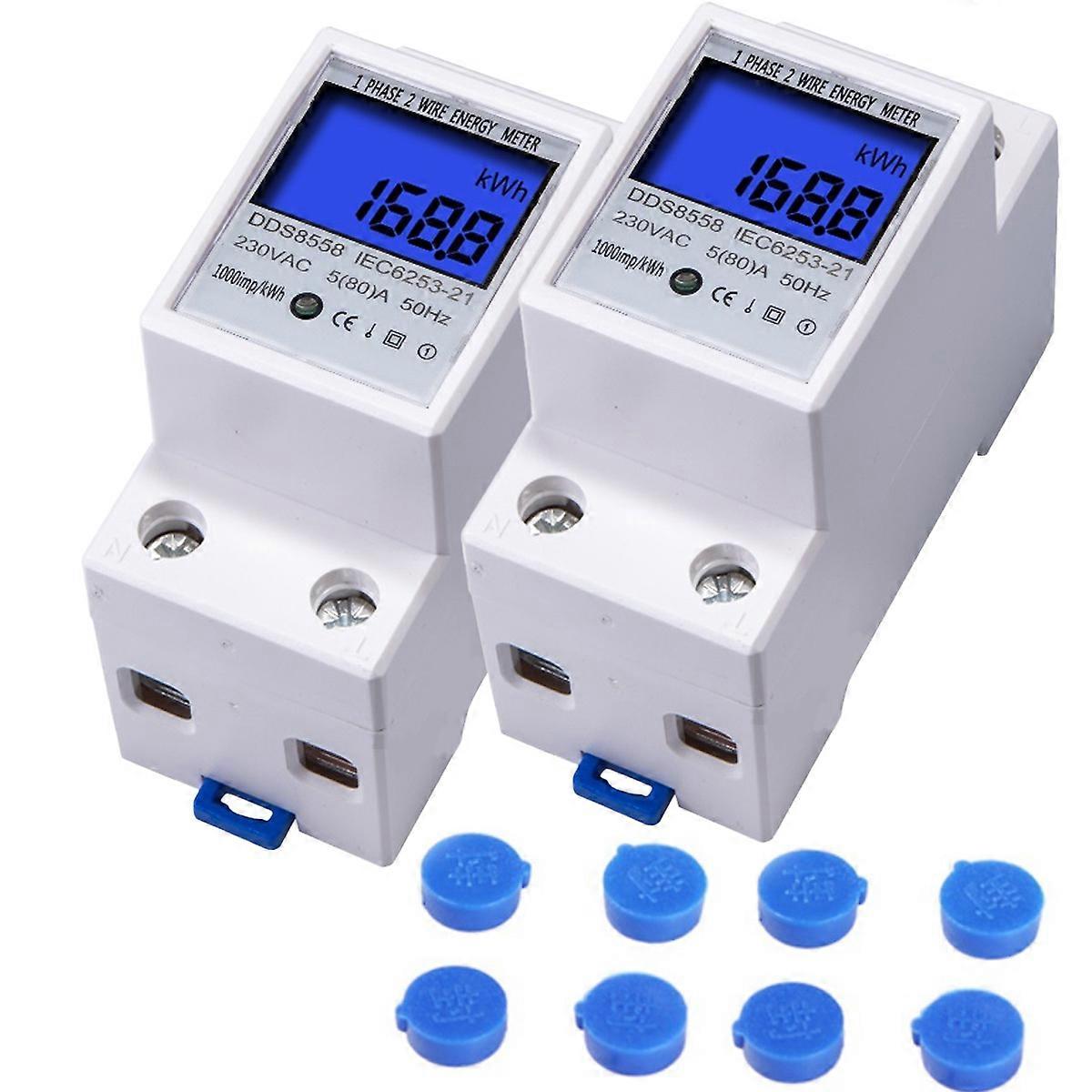 Microelectronics Technology Electric Meter, DIN Rail Mounted 1 Phase KWh Meter, Clear LCD Display For Reliable Energy Measurement