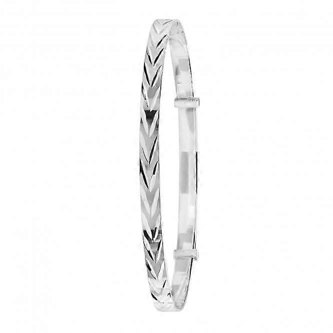 Acotis Silver Bangle Round Dia Cut Expandable G4384