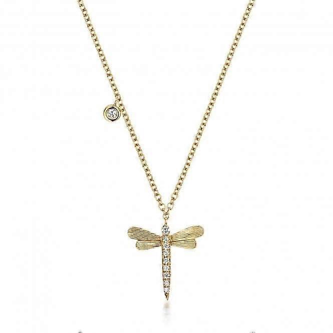 Diamond Jewellery 18ct Gold Diamond Dragonfly Necklace NDQ141