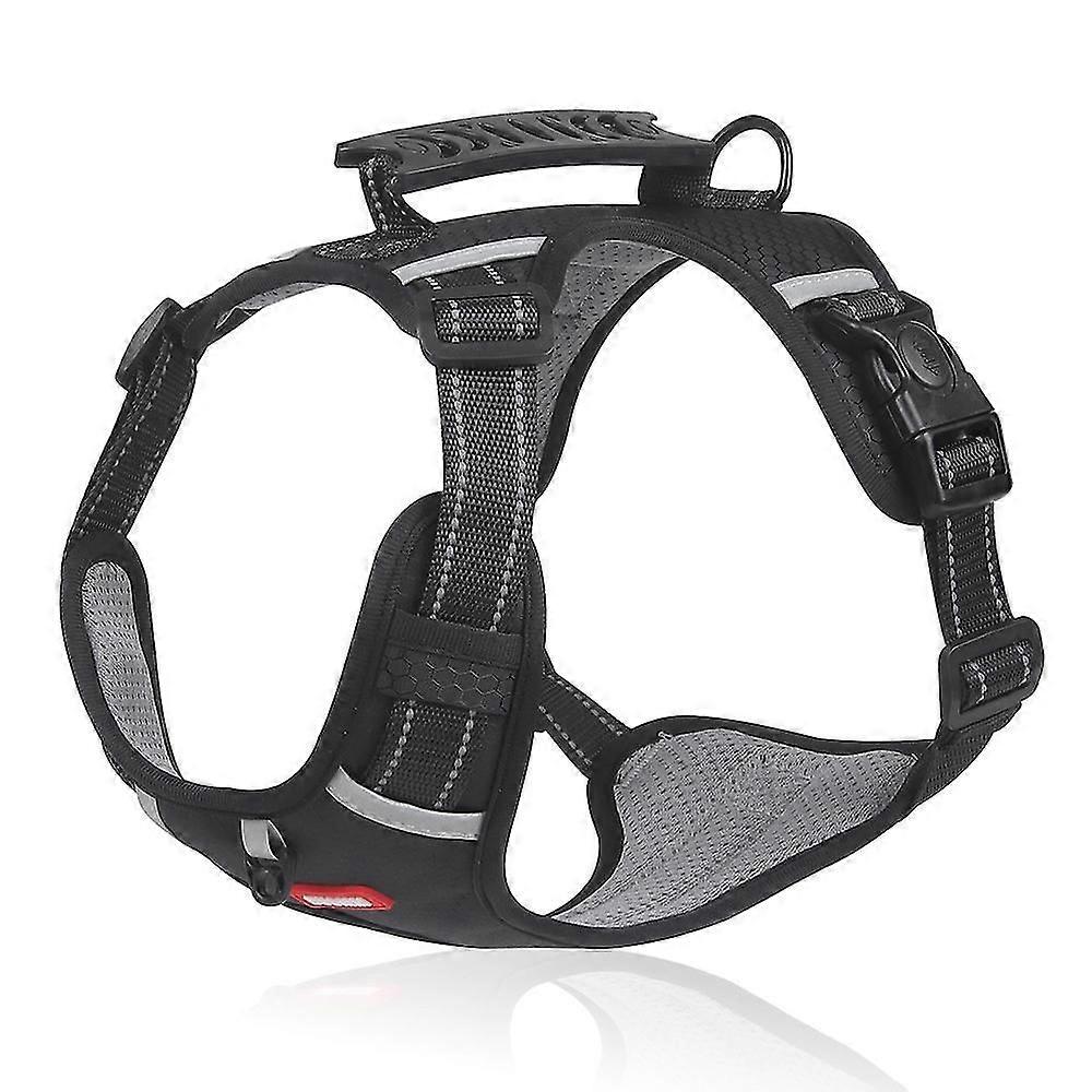 DUOMM HT-524 Gilet de sécurité réfléchissant réfléchissant pour chiot harnais pour chien de compagnie respirant avec poignée de commande ST - Jaune