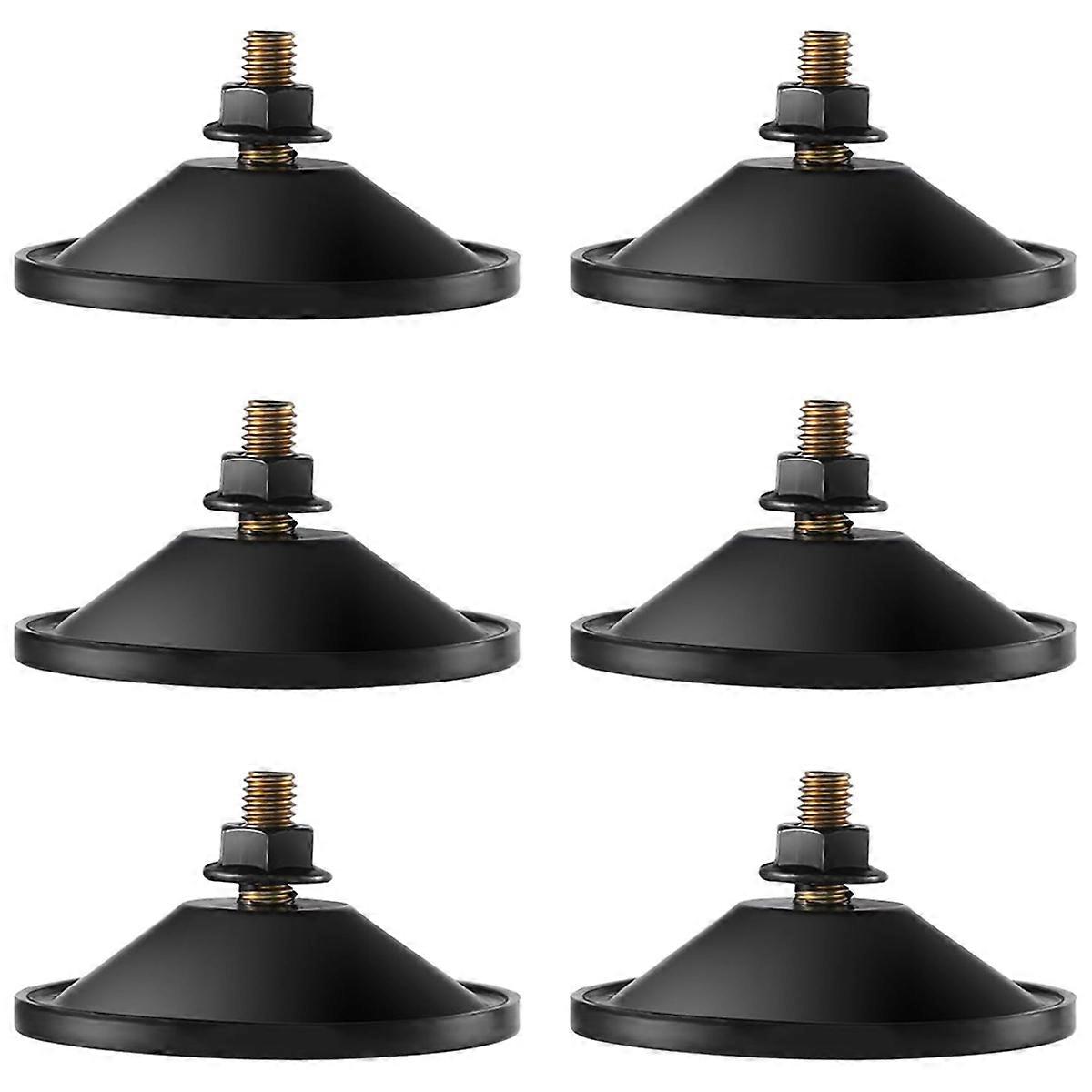 6Pcs Small Suction Cups, Strong Suction Cups for Glass, Black 2.2inch Window Sucker Pads with Screw