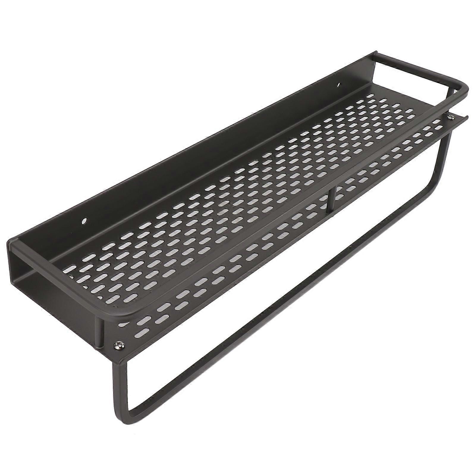 Shower Caddy, Grey Shower Organizer Shelf Easy Install Aluminium Alloy Large Capacity Shower Accessory for Bathroom Home(60 long gun ash tray with rod
