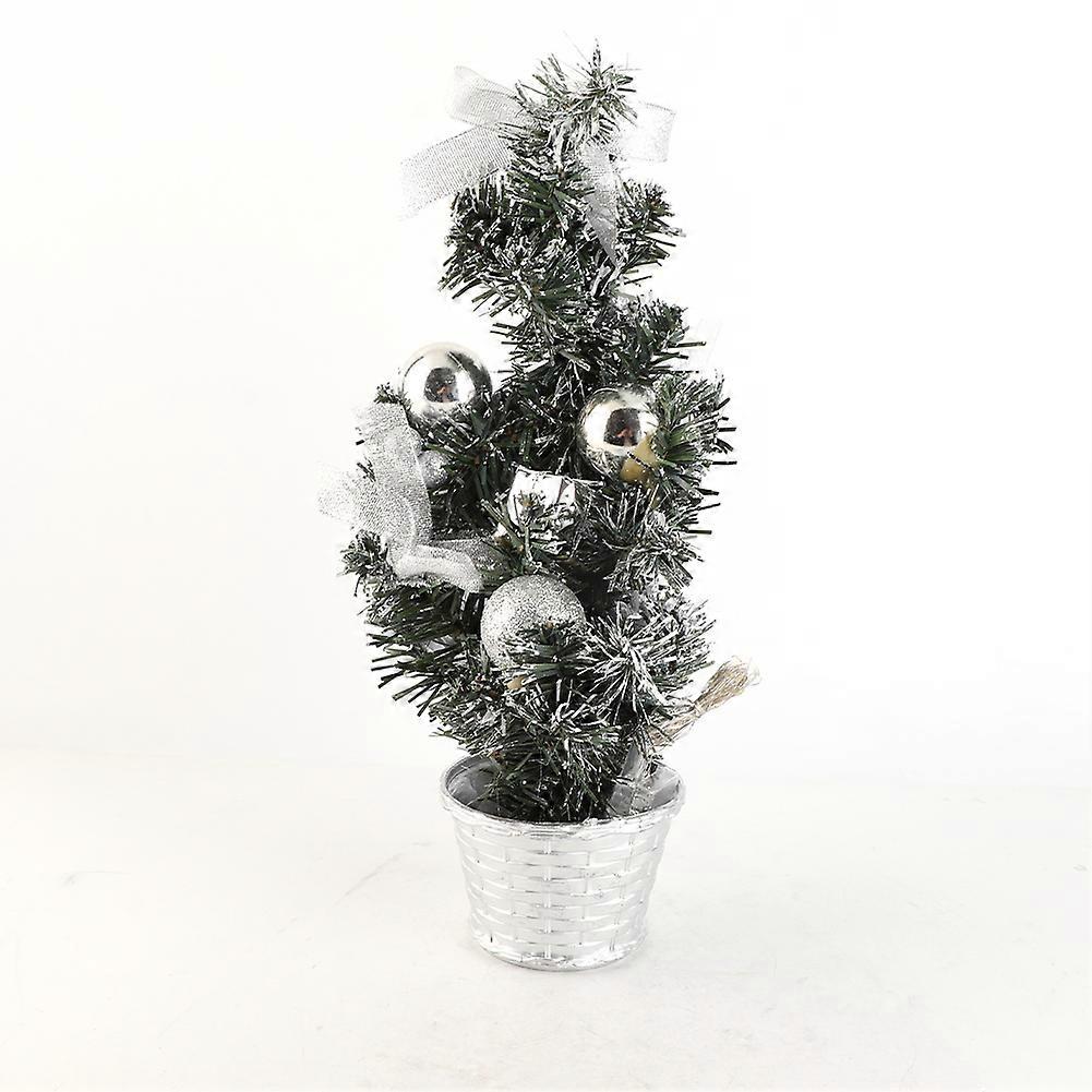 40cm Artificial Tabletop Xmas Tree Mini Xmas Decoration Tree with LED Light Decoration for Xmas Day