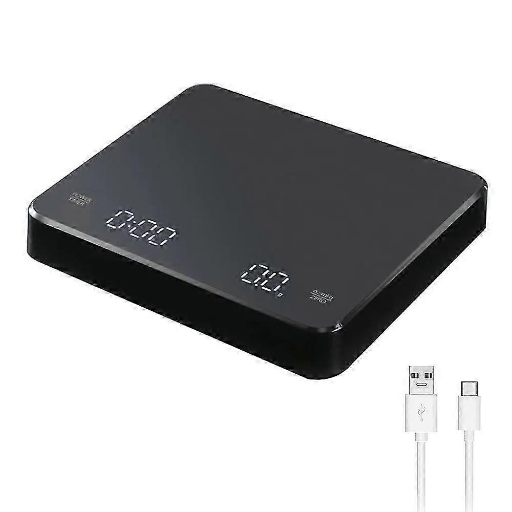 3kg Max. 0.1g High Precision Digital Coffee Scale with Timer LED Screen, Measures in Oz/ml/g, USB, SMTX for Kitchen