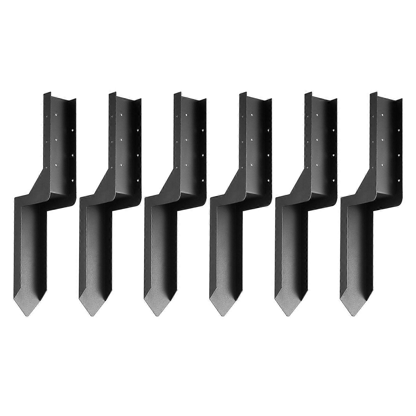 Kit de réparation d’ancrage de poteau de clôture, paquet de 6 diamètre intérieur 3,5 x 3,5 pouces piquets de support de poteau de clôture en acier robuste, pointe de sol d’ancrage