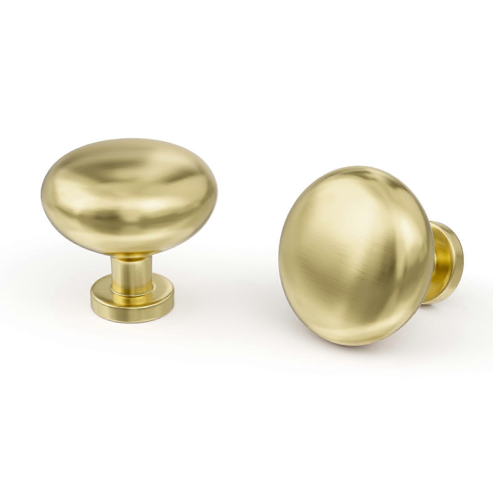10 Pack Gold Cabinet Knobs Brushed Brass Dresser Drawer Gold Knobs, Kitchen Cabinet Pulls Round Cupboard Hardware Zinc Alloy