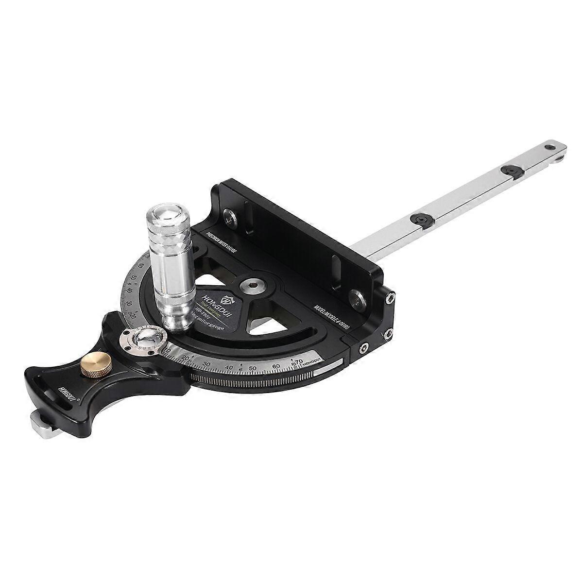 Precision Miter Gauge For Woodworking - Adjustable 0-70° Angles, Cnc Precision, Black Aluminum Alloy, 1.5kg