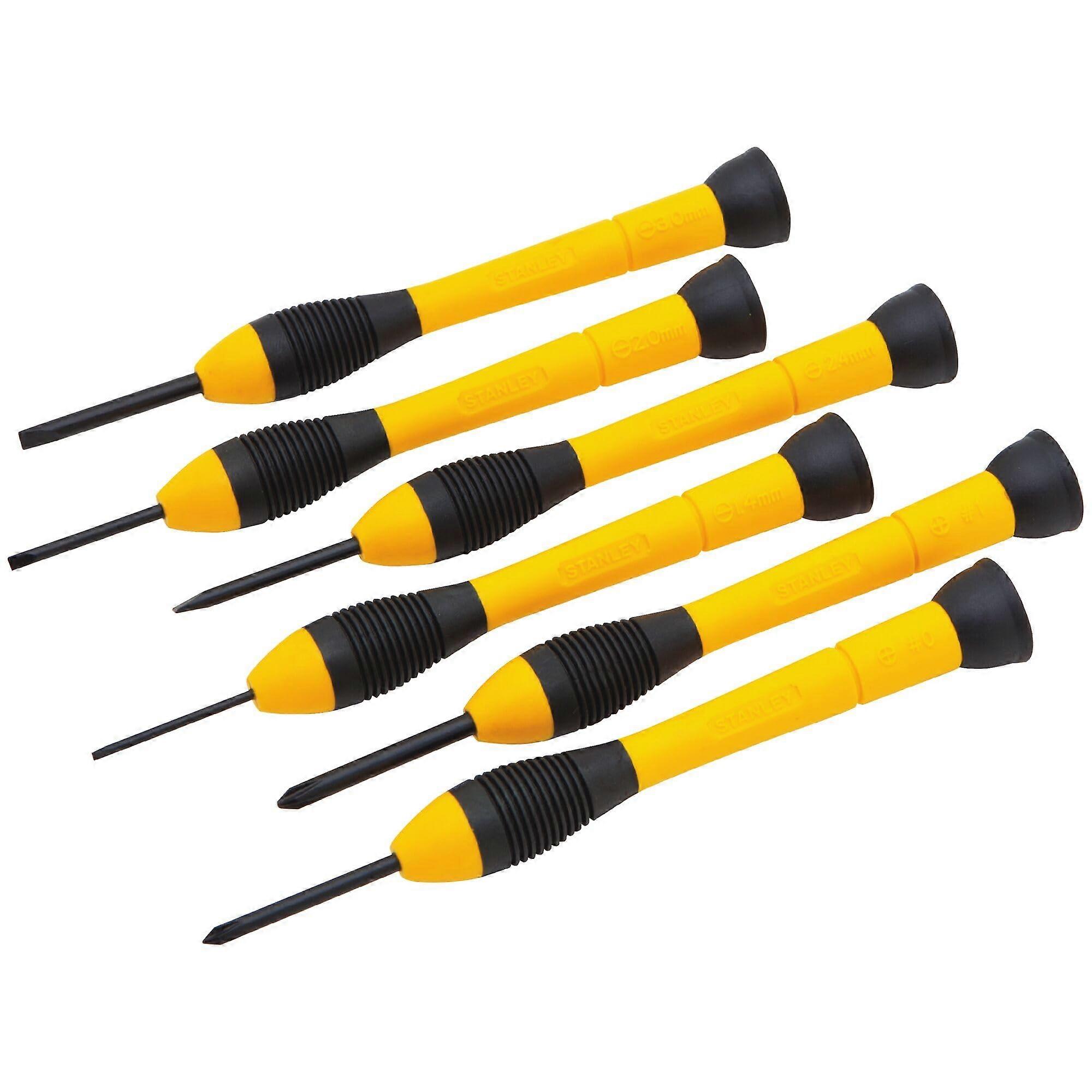 Screwdriver Set 6 Pieces Yellow Sensitive Precision Tools Model 66-052 for DIY Home Repair