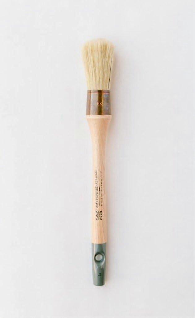 1.5' Round Paint Brush for Chalk Painting, Waxes, DIY Home Decor, Natural Hog Hair Bristles for Furniture Restoration