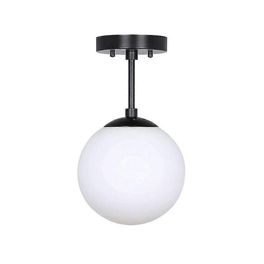 Globe Semi Flush Mount Ceiling Light Fixture Matte Black Glass FSXS-7913 Close-To-Ceiling Hallway Light