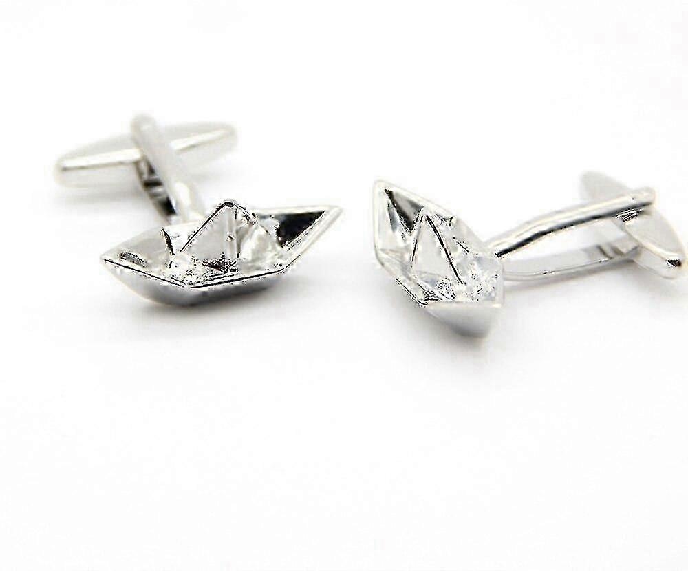 JiaWeiボート紙飛行機ビンテージカフスボタン銅メッキカフス6wg