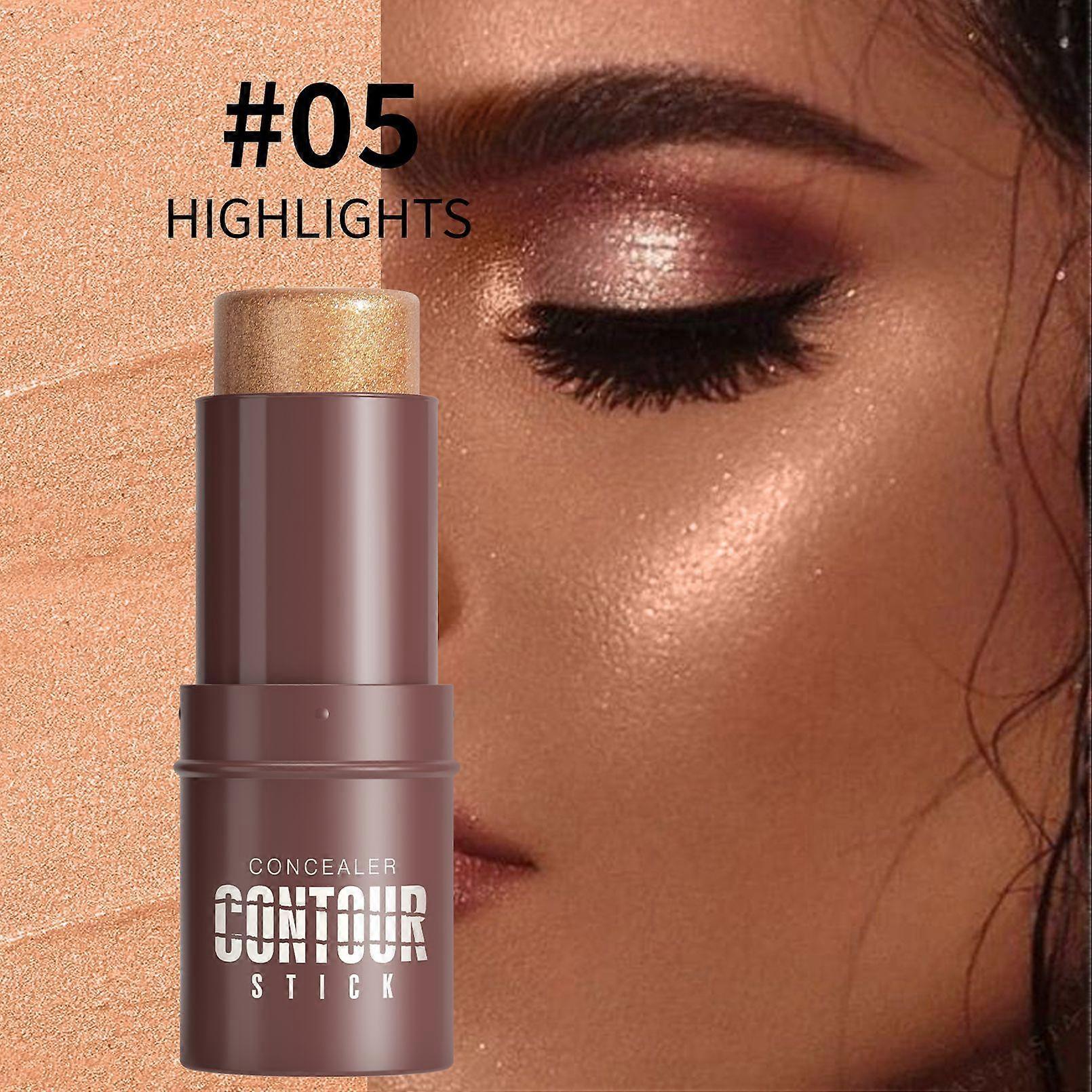 Highlighting Stick, Pearlized Face Highlighter, Shadow Blush Stick, Non-Greasy Long-Wear Face Contour Pencil, Easy to Shape the Face, Create a Light M