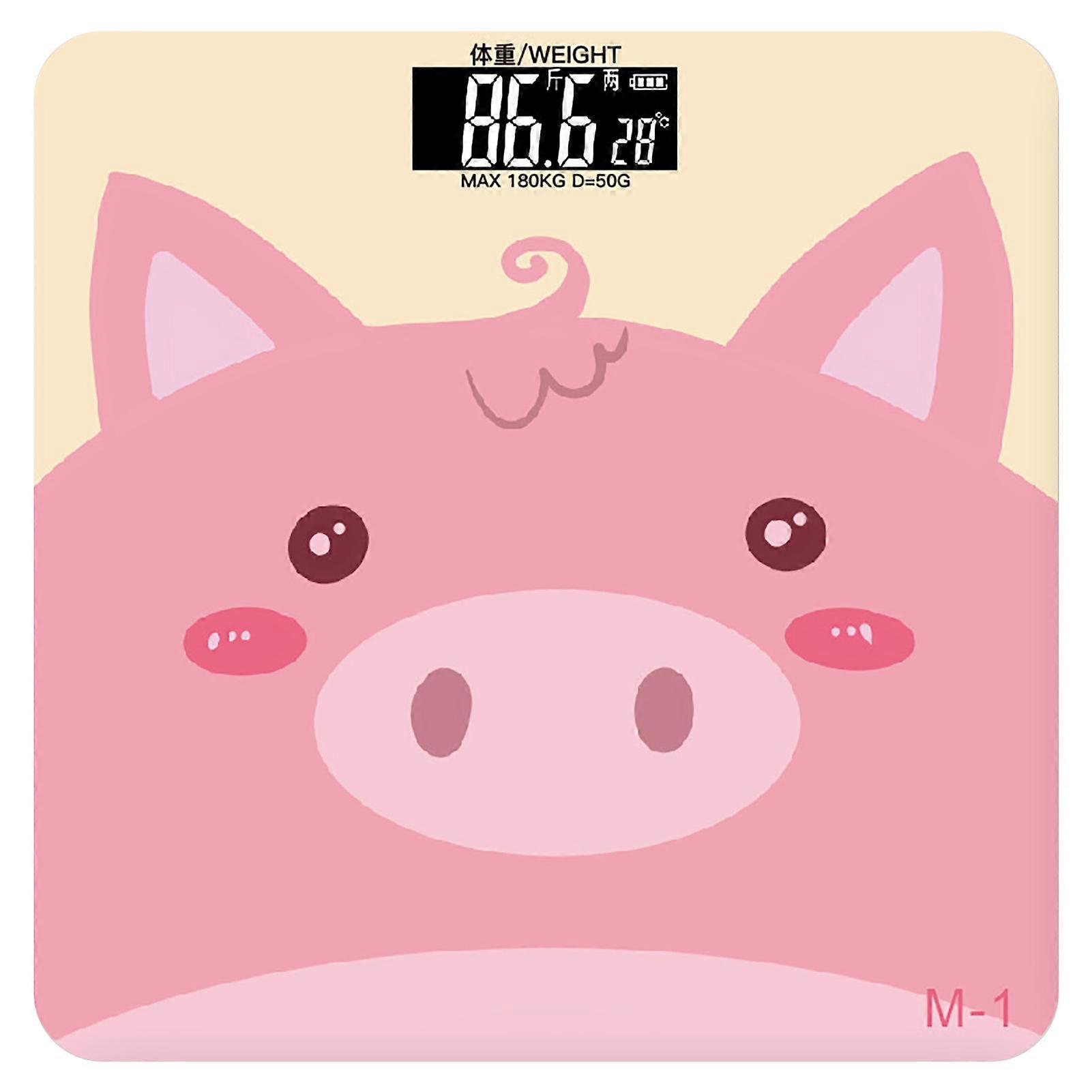 Cartoon Weight Scale Tempered Glass Square Backlit Display Digital Weight Scale for Tracking Health
