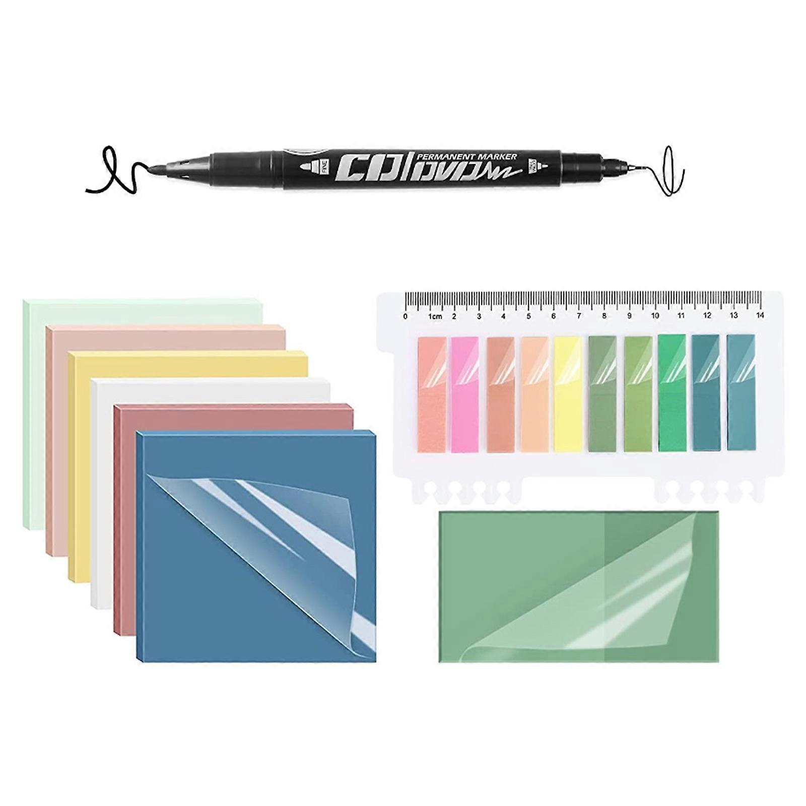 550Sheet Sticky Notes Index Tabs with Marker, Invisible Sticky Note File Index Tabs Bookmarks for Bible Book Annotation