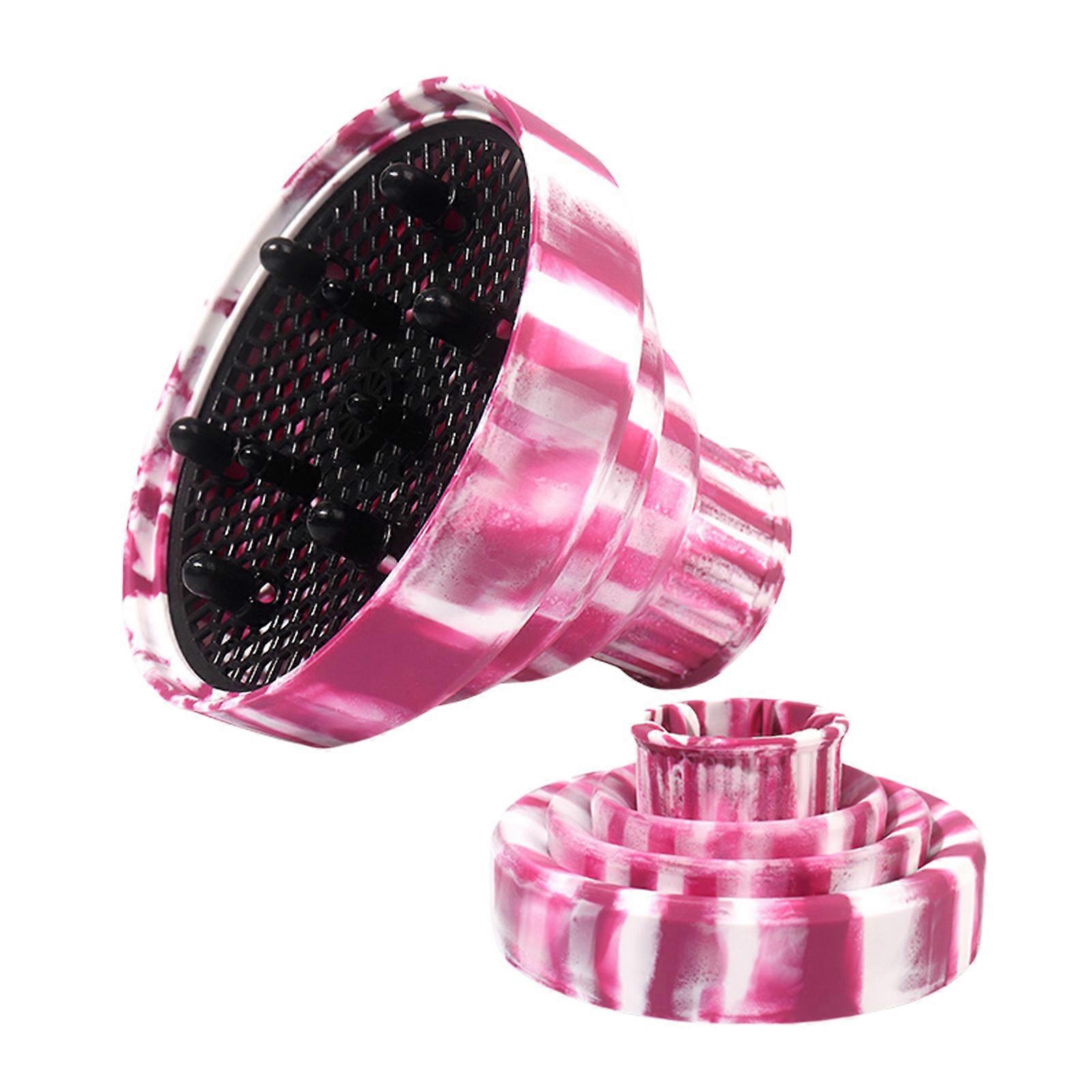 Foldable Hair Dryer Diffuser Silicone Blow Dryer Diffuser Attachment Portable Hair Diffuser Curling Diffuser Attachment  rose red