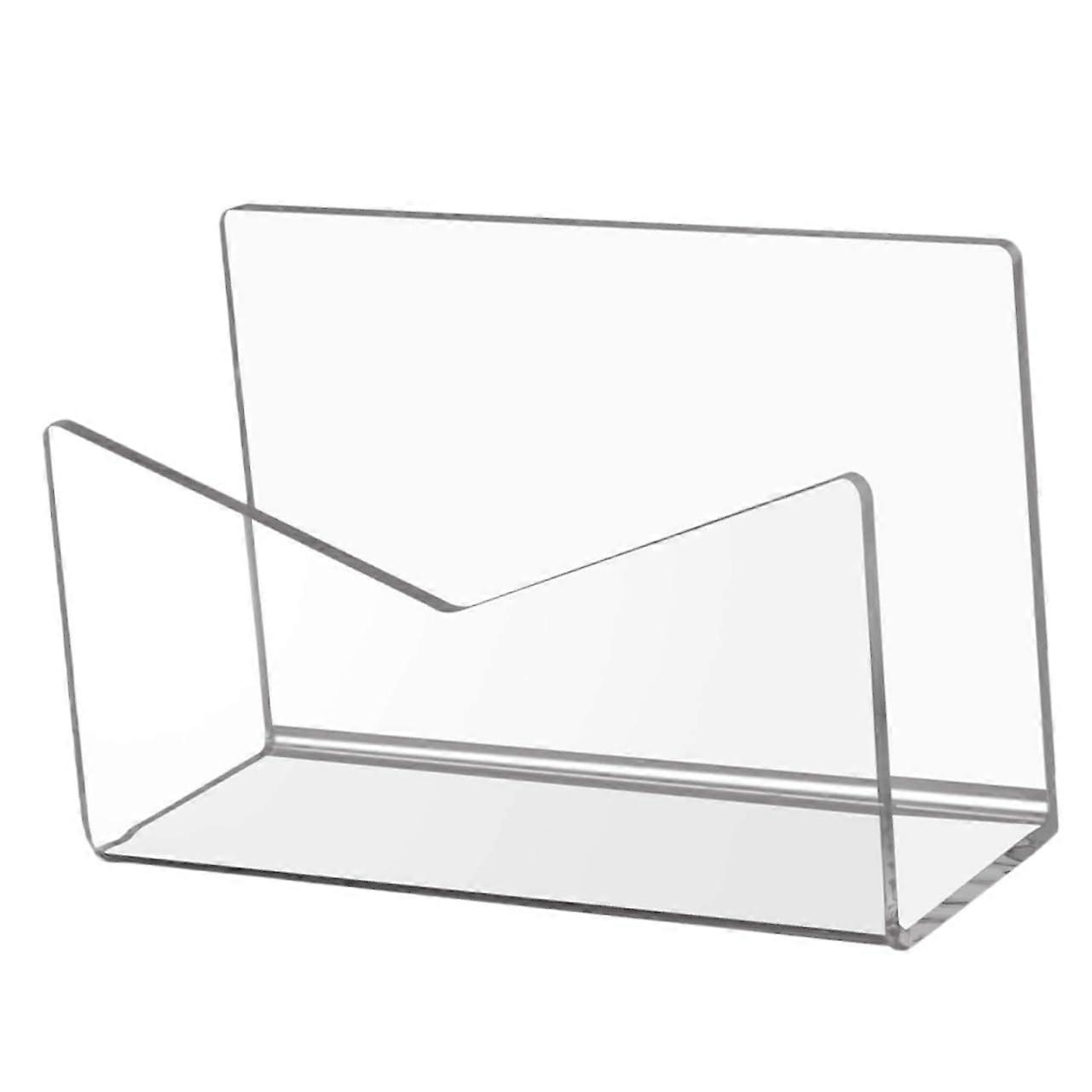 Office Display Rack 2-Pack Clear Acrylic Desk Letter Holder And Mail Organizer Desktop File Organizer For Home Office