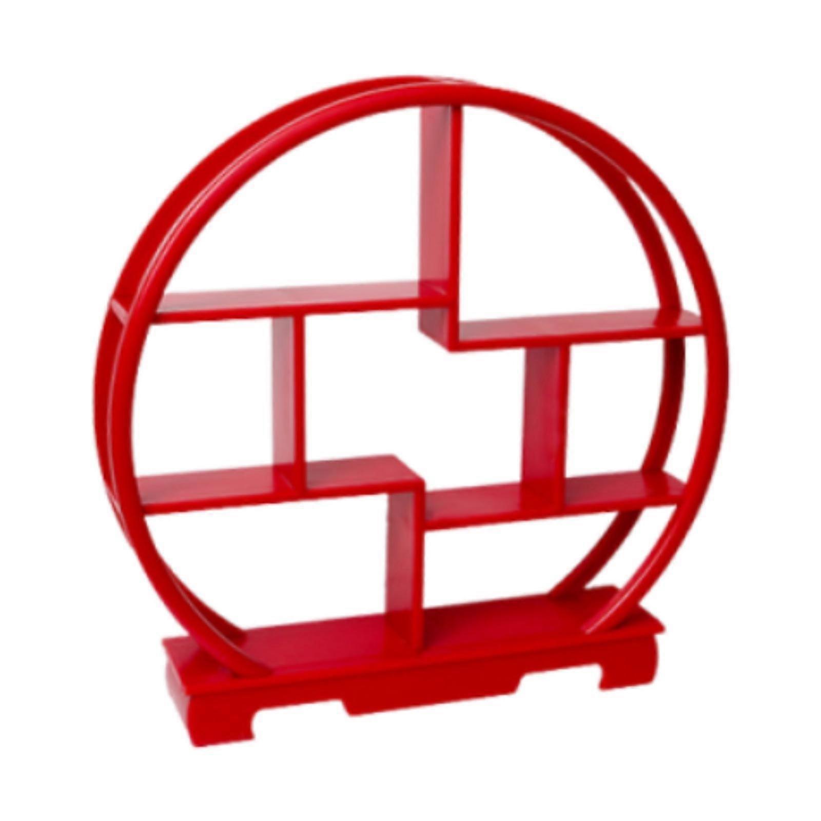 Wooden Dessert Display Shelf Figure Storage Rack Pantry Organizer Chinese Style