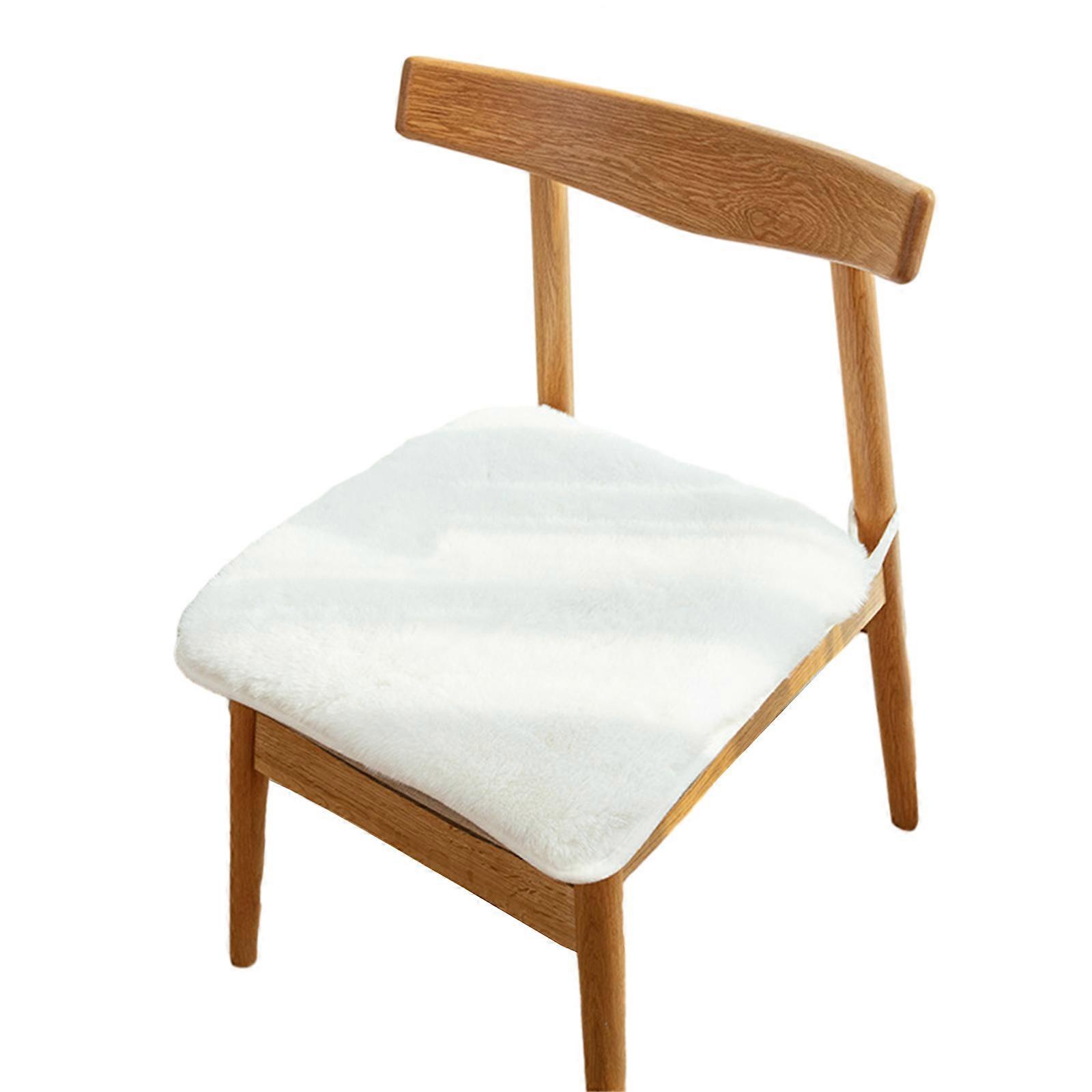 Stylish and Durable Plush Seat Cushion for Office Chair Supportive and Breathable Fabric Cushions Reduce Fatigue White
