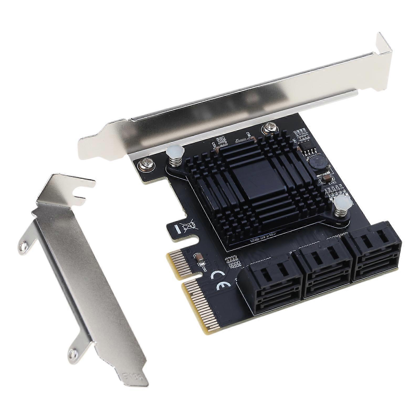 Internal 6 Port Soft for Raid SATA III 6GB/S Pci-E X1 Controller Card for Desktop PC Support SSD HDD for w/ Low Profile