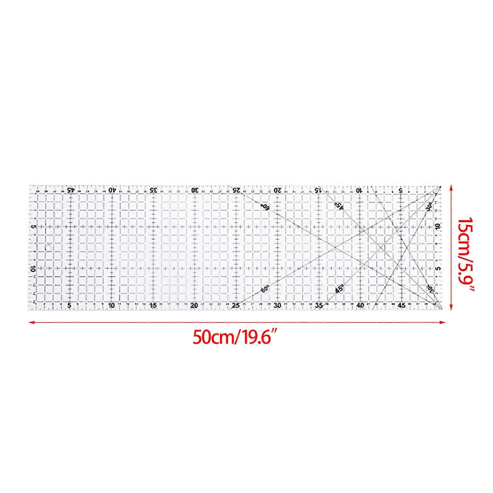 Transparent Sewing Ruler Patchwork Quilting Template Double Colored Lines Grids for DIY Patchwork Quilts Handmade Crafts