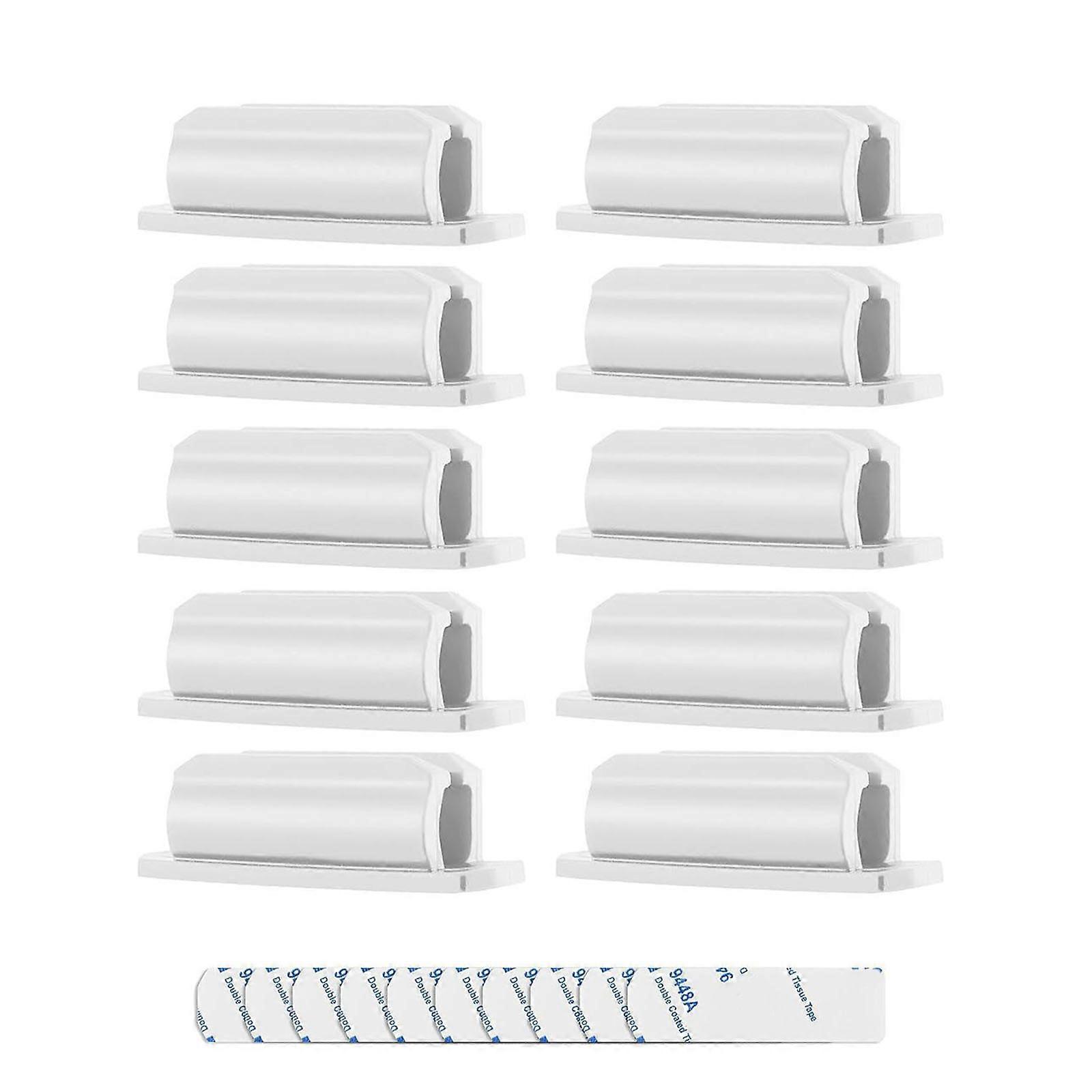 10Pieces/set Organized Workspaces Pen Holder Adhesive Silicone Pen Holders for Desk Sticking on Computer Refrigerator  White