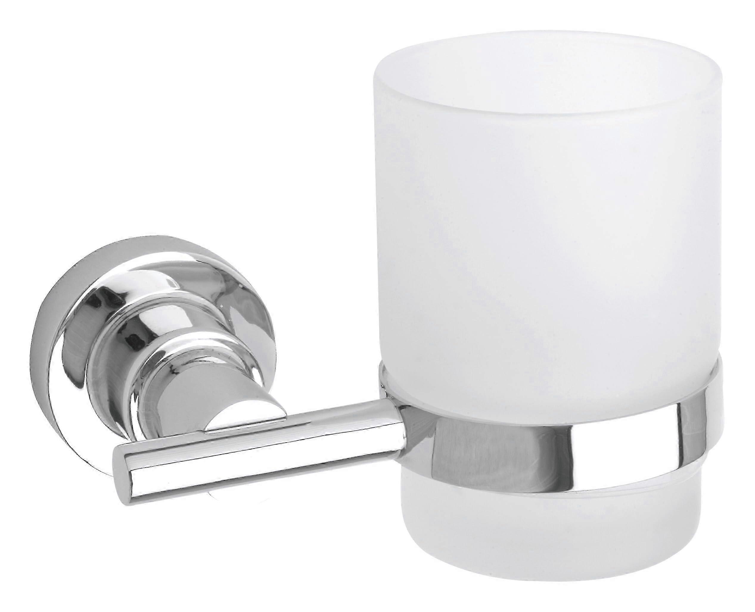 Wall-Mounted Toothbrush & Toothpaste Holder, Chrome Bathroom Organizer