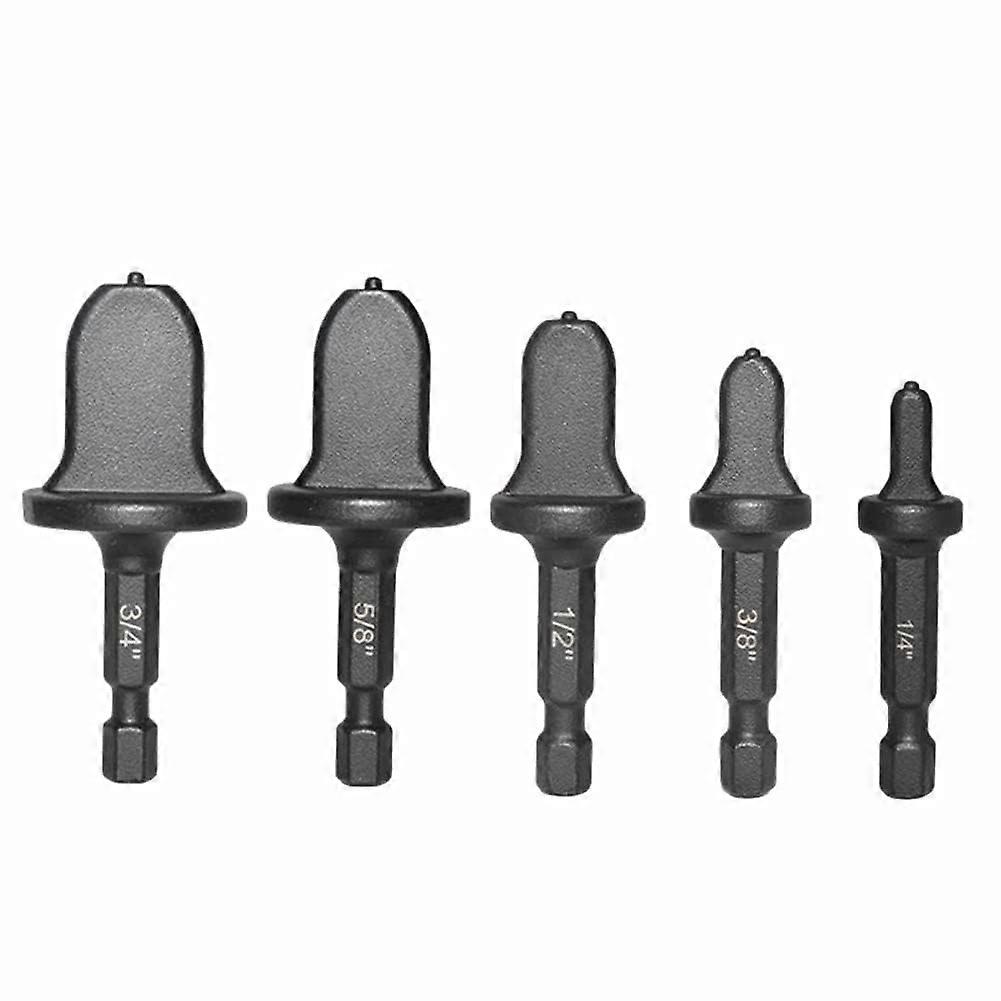 Copper Pipe Expander Drill Bit 17 mm/14 mm/11 mm/7.8 mm/5 mm with Hex Shank, Pack of 5