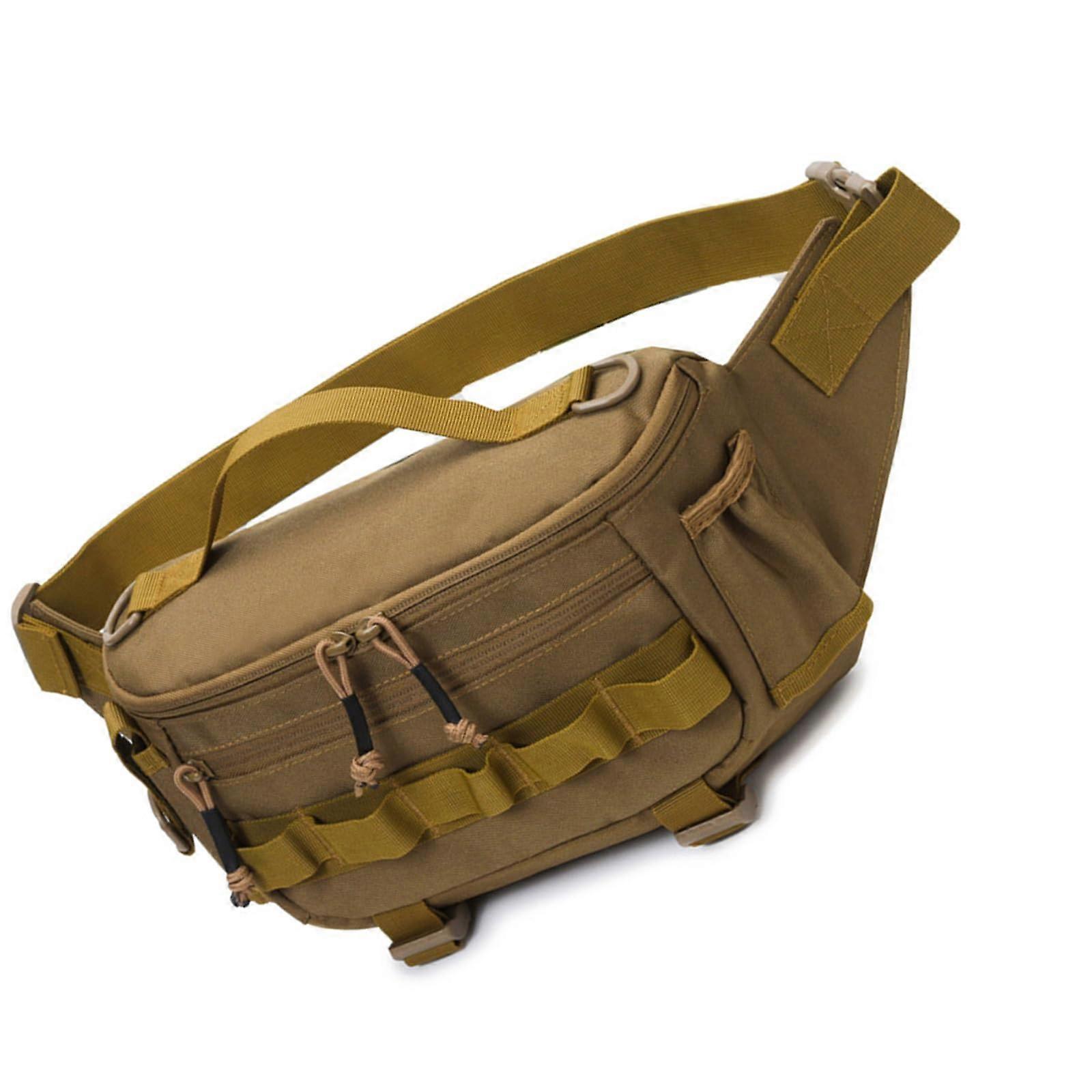 Water-Resistant Fishing Hip Bag for Men and Women - Khaki Outdoor Travel Sports Waist Pack, Portable Design