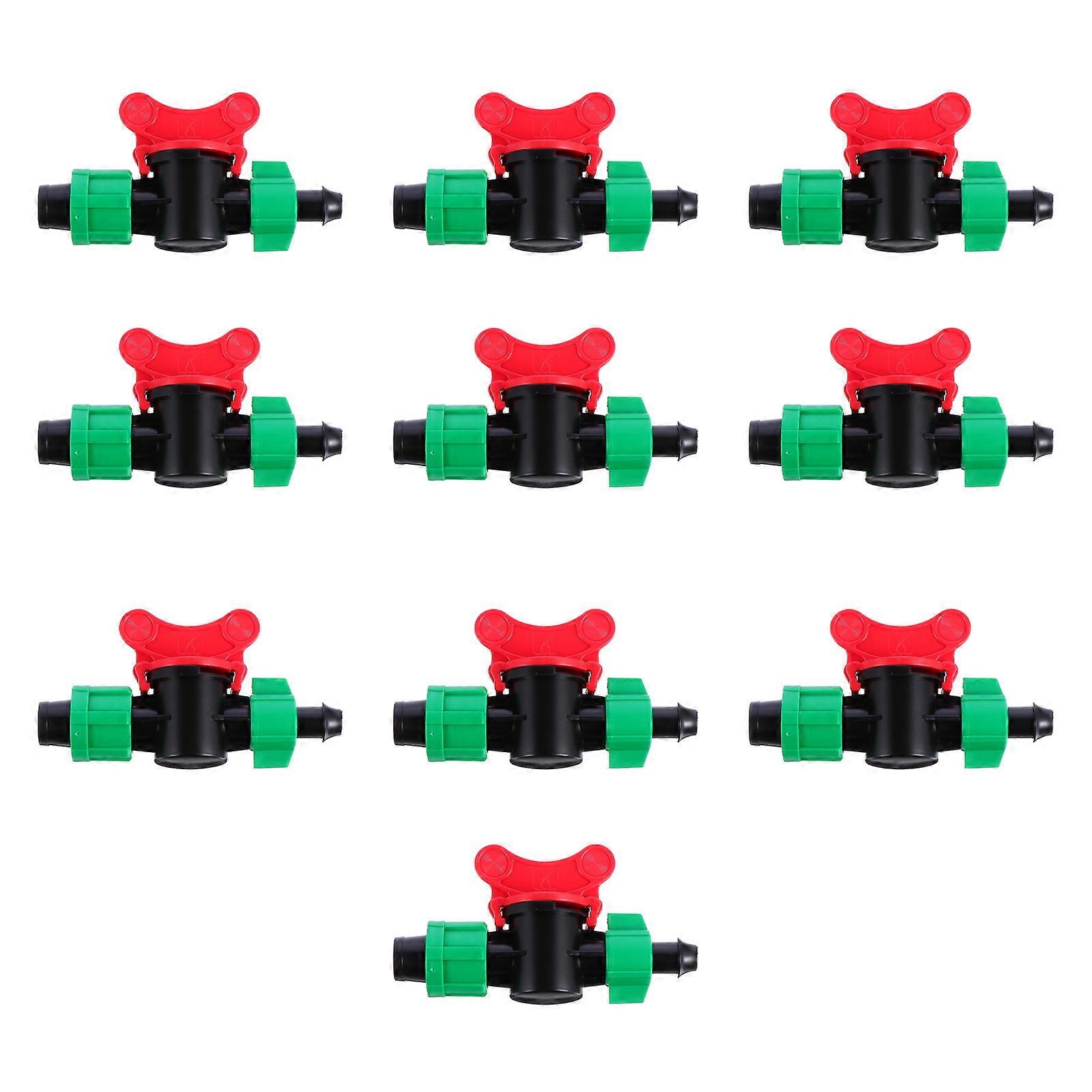 Green Double Lock Barbed Ball Valve 10pcs Pack – Secure Irrigation Fittings for Drip Systems, Efficient Water Flow Control for Gardens and Agriculture