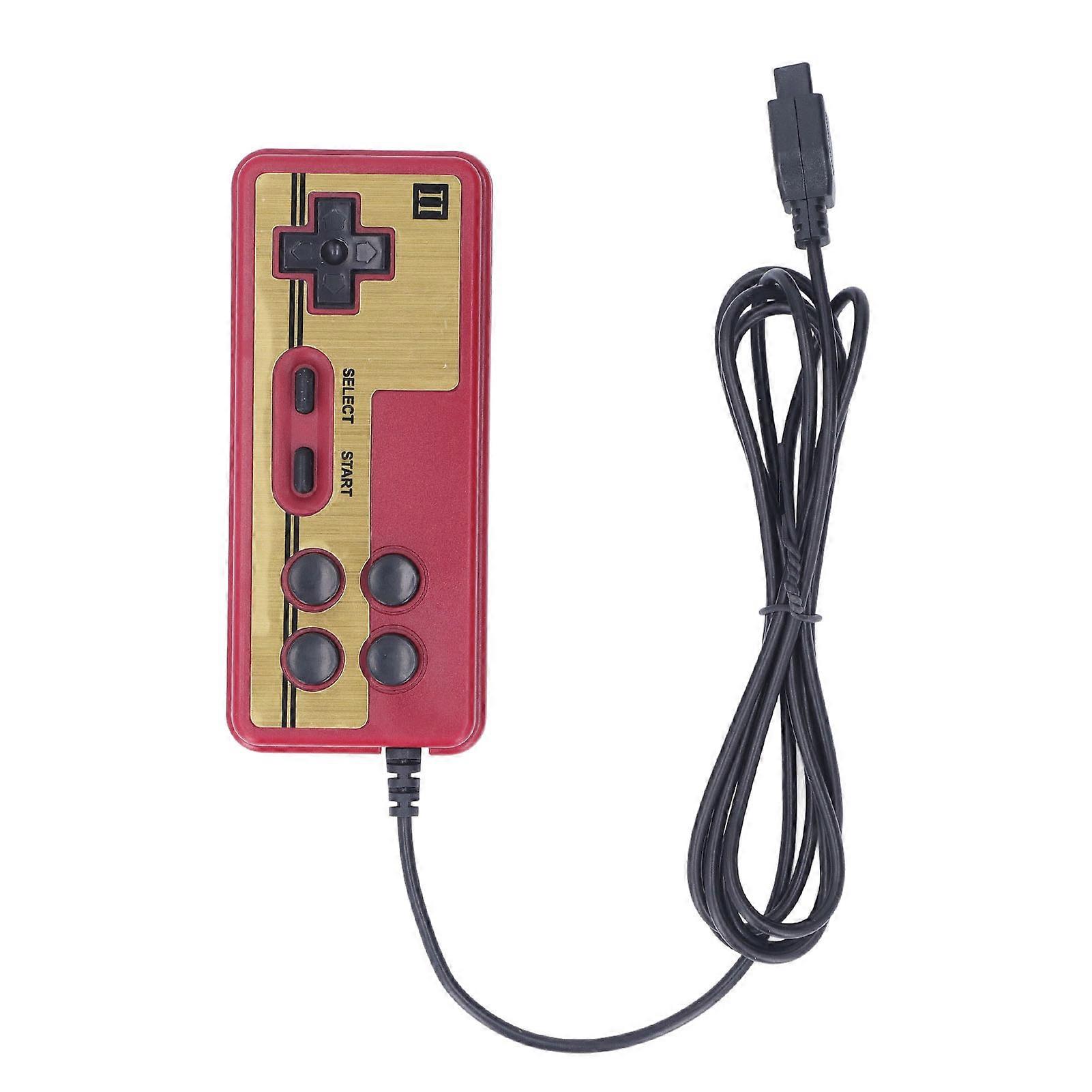8-bit 9-pin wired gamepad, continuous start, red and white