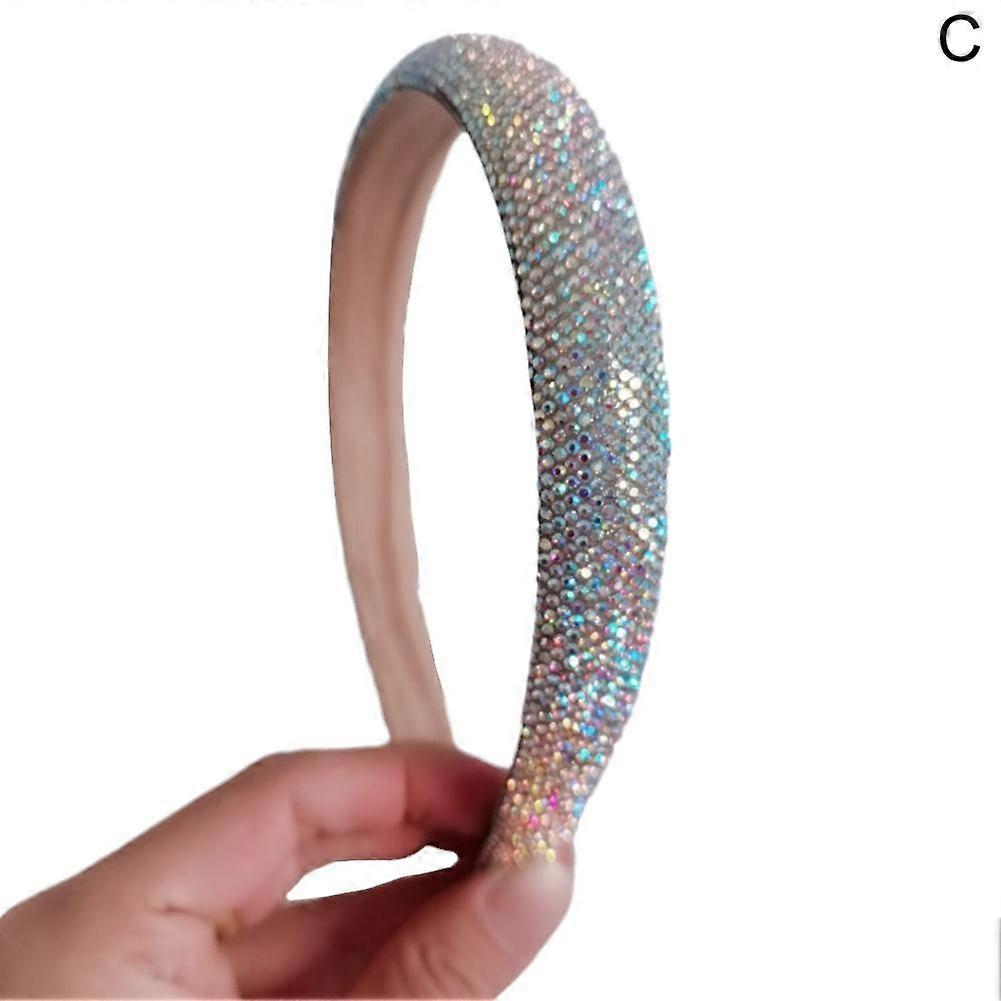 AB mixed color (C) $ Sponge headband for girls Korean version High-grade feeling Full of diamonds Super flash Internet celebrity headband