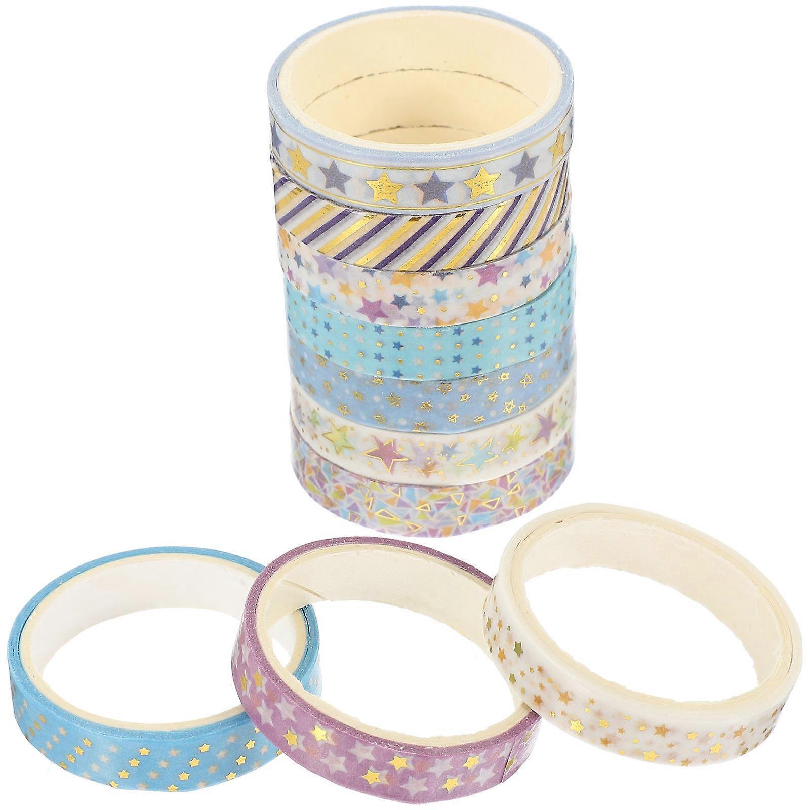 10 Rolls Washi Tapes Decorative Masking Tapes Stickers for DIY Scrapbook (Pink)