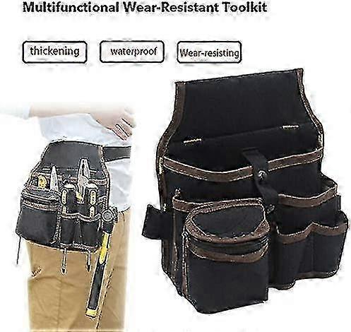 Multifunctional Electrician Tool Belt Bag with Multiple Pockets, Waterproof and Wear Resistant Design for Efficient Work Usage
