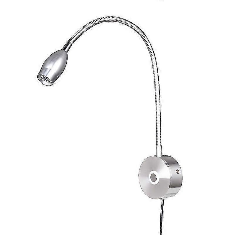 Dimmable LED Wall Lamp with Reading Light, Touch Switch, 3W 3000K, Aluminum Mount