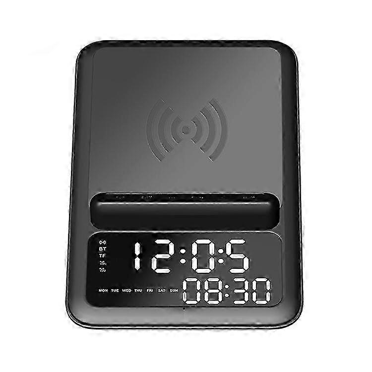 AEC BT512 Multifunctional Bluetooth Speaker 10W Wireless Charger LED Desktop Electronic Alarm Clock 2025