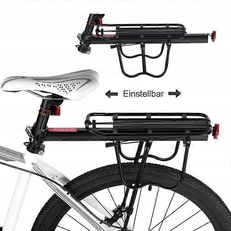MTB Luggage Rack - Rear Bike Rack Aluminum - Seatpost Mount - Black - Up to 50kg