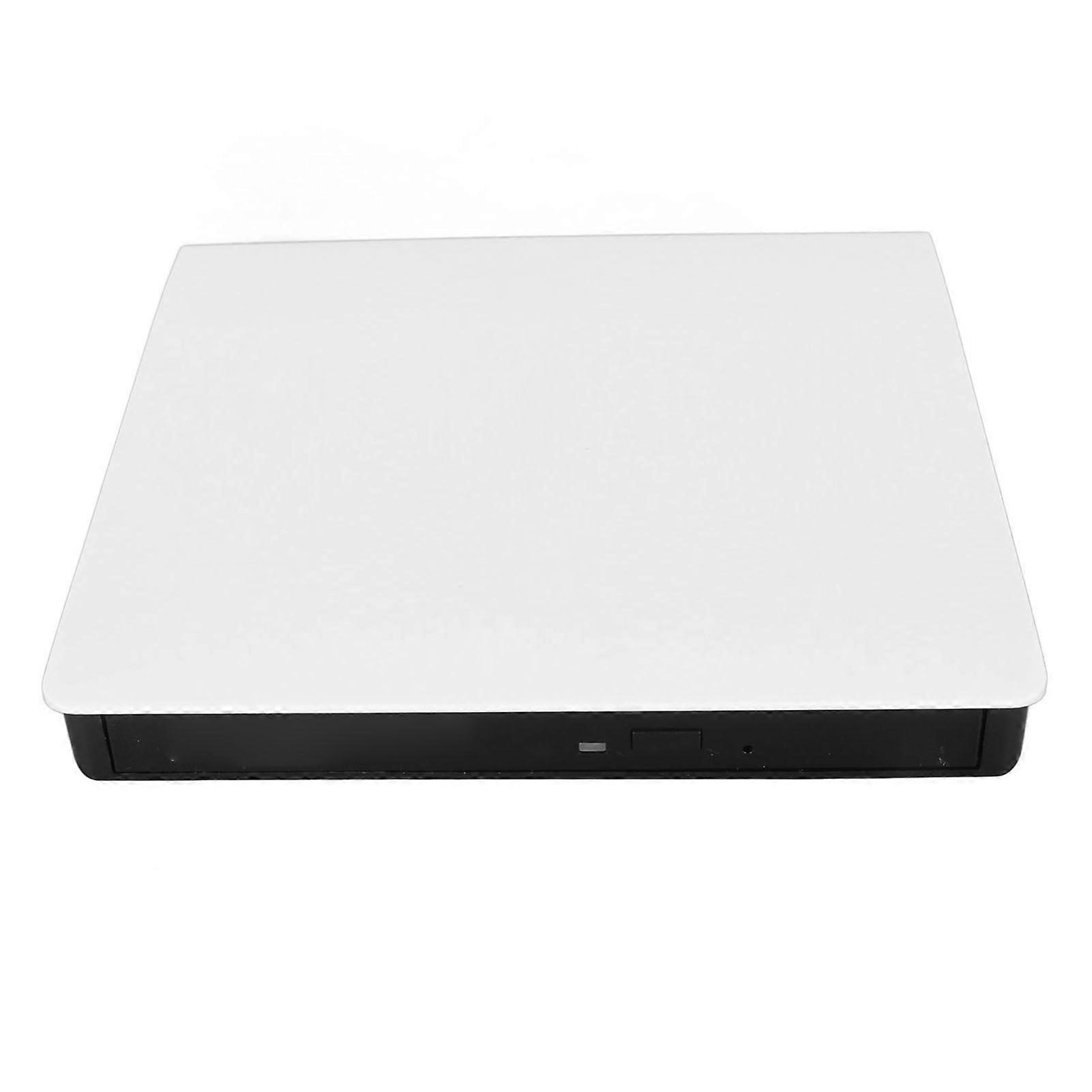 External CD DVD Drive USB 3.0 Plug and Play Burner Reader for Laptop PC White