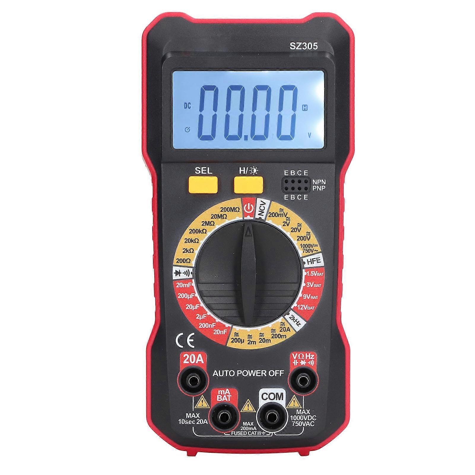 Digital Multimeter High Accuracy AC Voltage Meter 2000 Counts Non Contact Voltmeter Ammeter SZ305 
