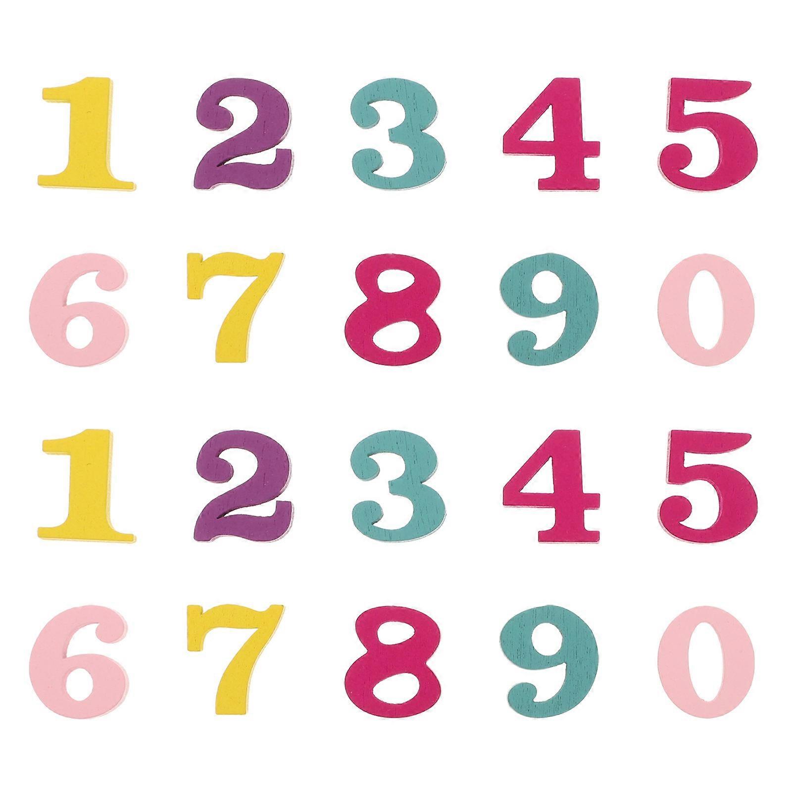 200pcs Assorted Color Wood Number Chips for DIY Crafts Lightweight Educational Plastic