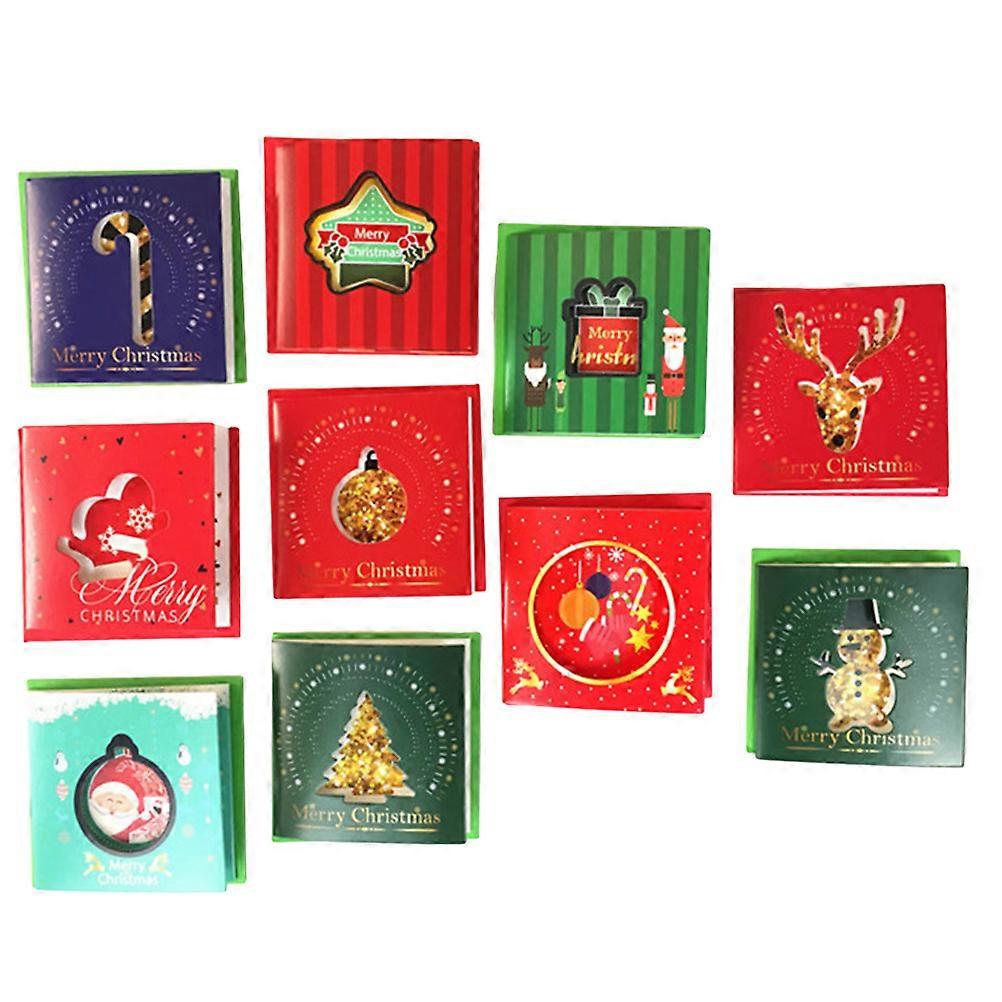 Assorted Color Greeting Small Square Shape For Christmas Attachment 20Pack
