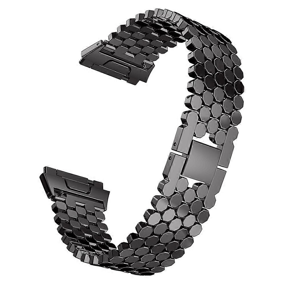 Replacement Wristbands Stainless Steel Watch Band Scale Look For Black 1Set