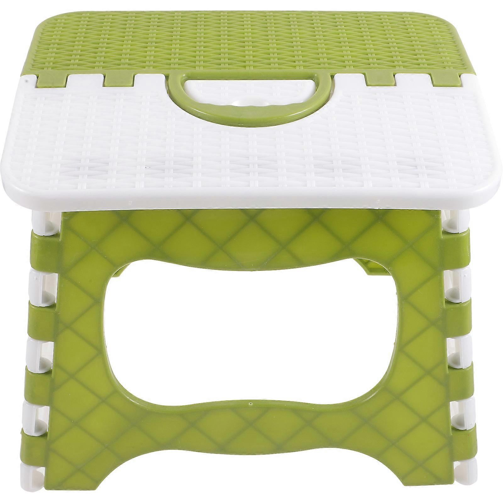 Mini Portable Folding Stool for Home Furniture Living Room Green Small Size Rectangular 1Pack