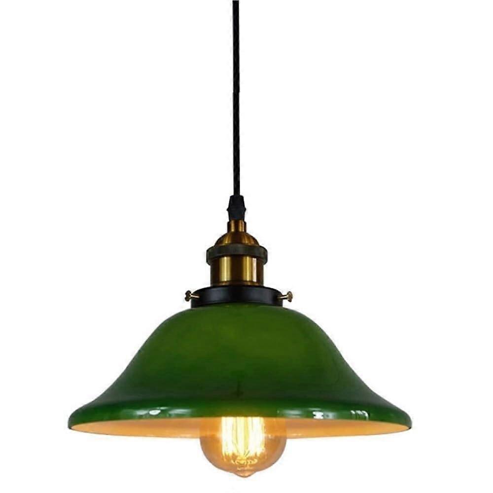 Nordic adjustable E27 pendant light with green bell shade (2519cm)
