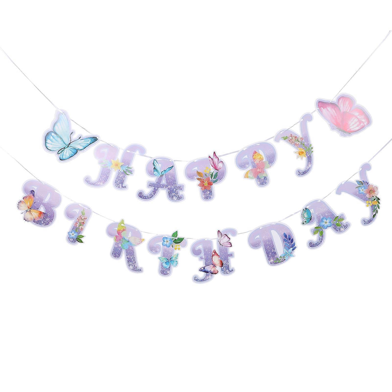 a refined and engaging product description based on your input:
**3pcs Butterfly Birthday Banners – Adorable Spring Party Decorations for Easy