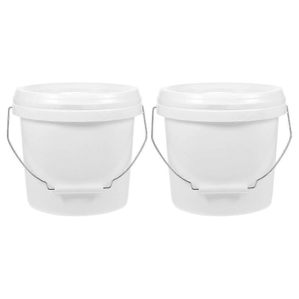 White Plastic Buckets For Industry Use Prevent Volatilization 2Pcs Round