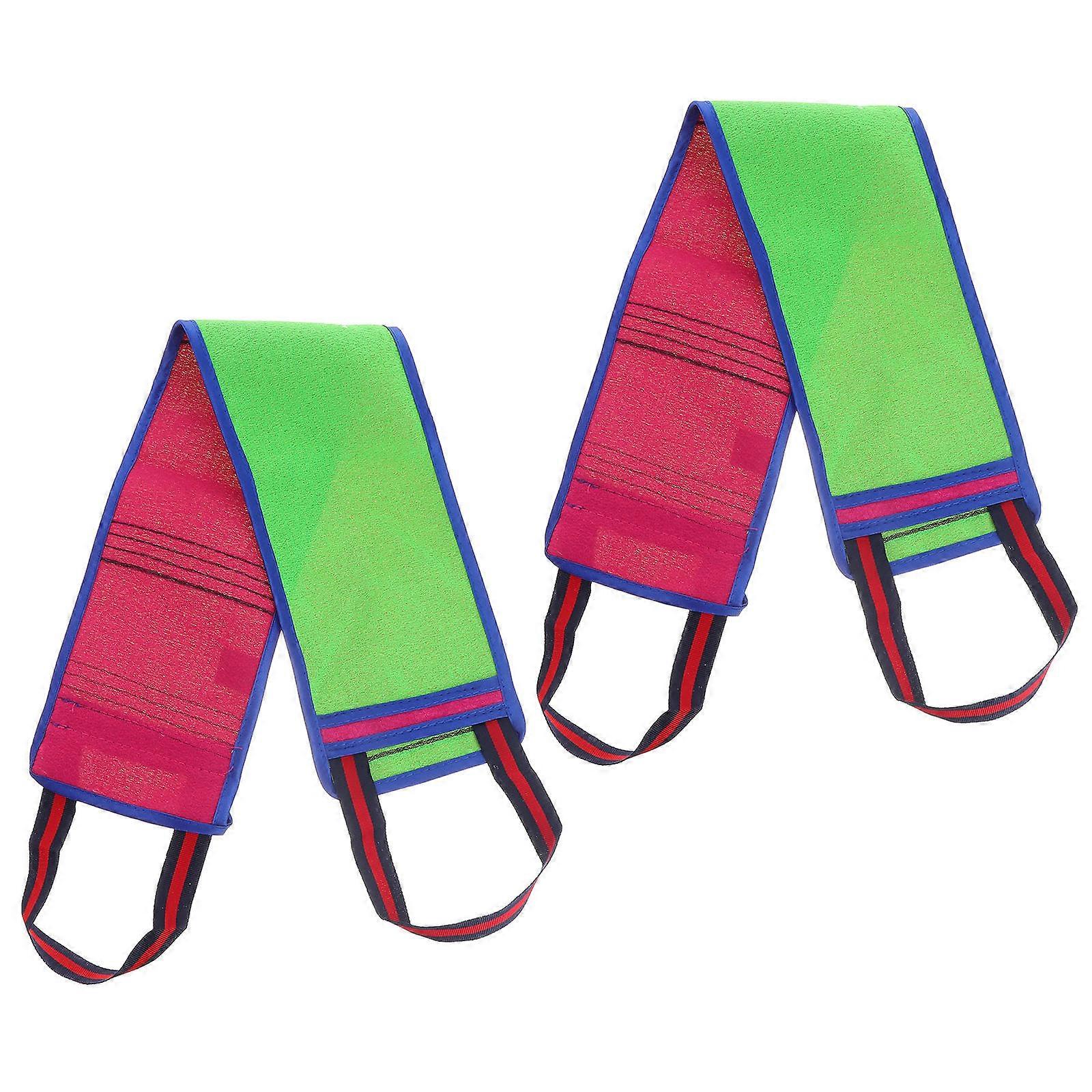 Back Scrubbing Towel Long Strip Showering Random Color of the Sealing Edges 74x11.2cm Deep Cleaning 2Pcs