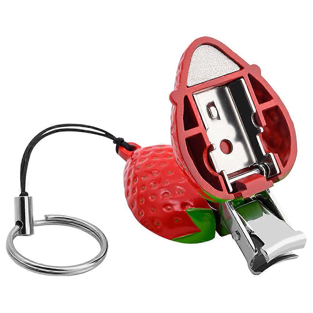 Professional Portable Fingernail Clipper with Cute Strawberry Design, Durable Stainless Steel for Household Use, Easy to Use and Maintain