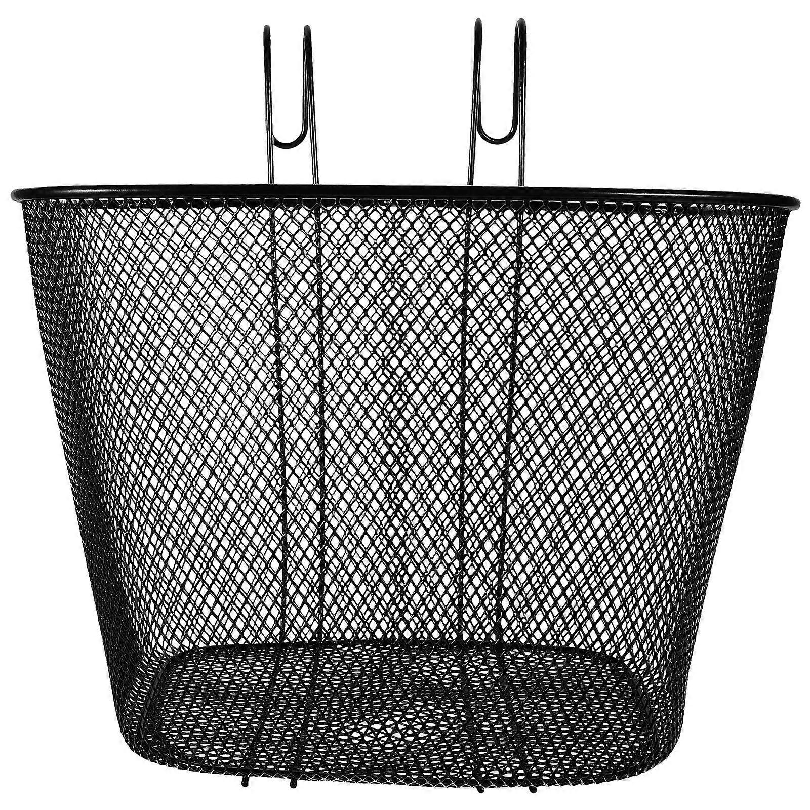 Detachable Iron Bike Basket for Mountain Bikes – Large Capacity Front Handlebar Storage Hook, Durable Frame, Easy Tool Free Installation for Leisure