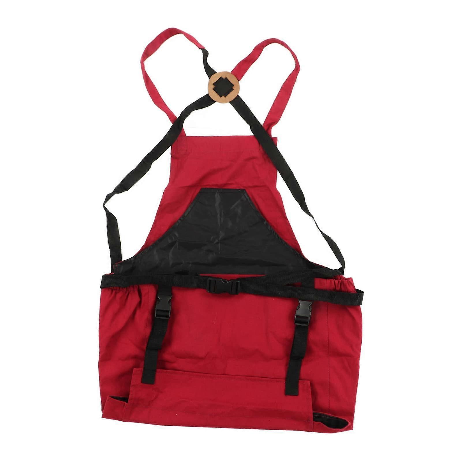 Scanty fruit picking apron, large capacity for apples oranges pears, ing hands, red, 52.5 x 59.5 cm