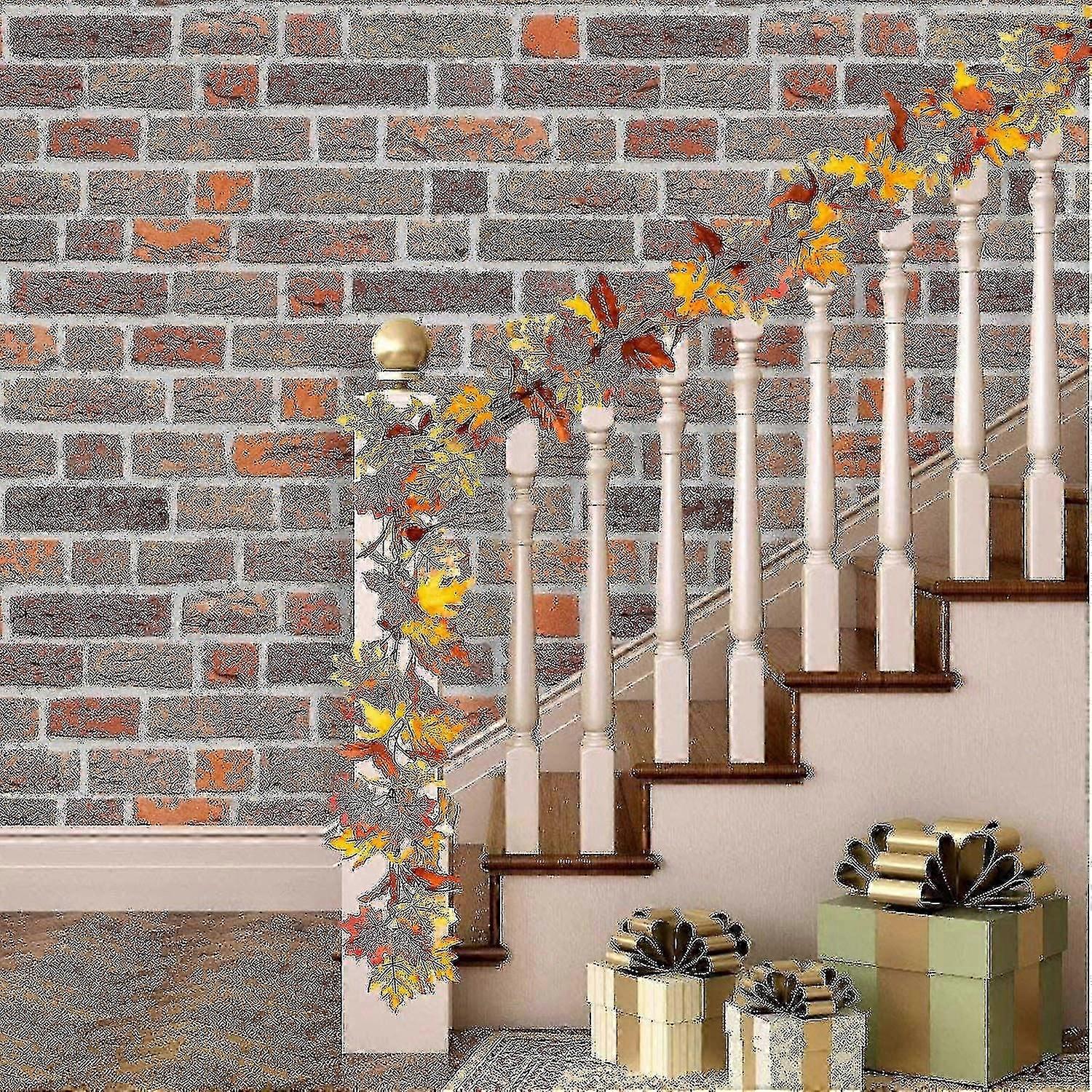 Fall Maple Garland - 5.9ft/piece Artificial Fall Foliage Garland Colorful Autumn Decor For Home Wedding Party (mixed Color)-YGWL